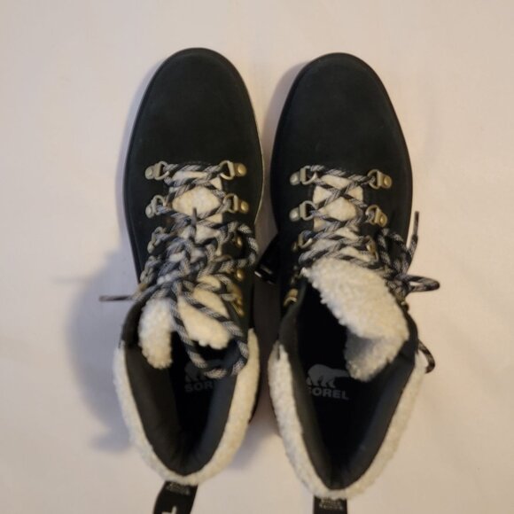 NEW Sorel Hi Line Hiker Cozy Boots Womens 10 Suede Outdoors Shearling Winter - Picture 4 of 9